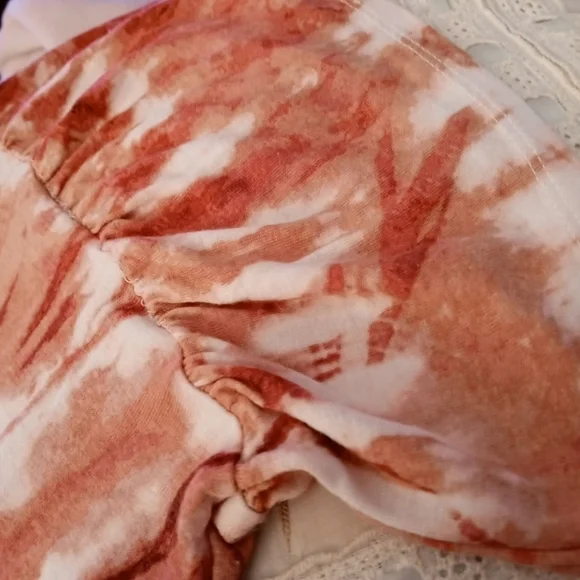 Style & Co pl Raspberry Tie Dye Elastic Neckline Long Sleeves Ruffle Hem… - Picture 11 of 12